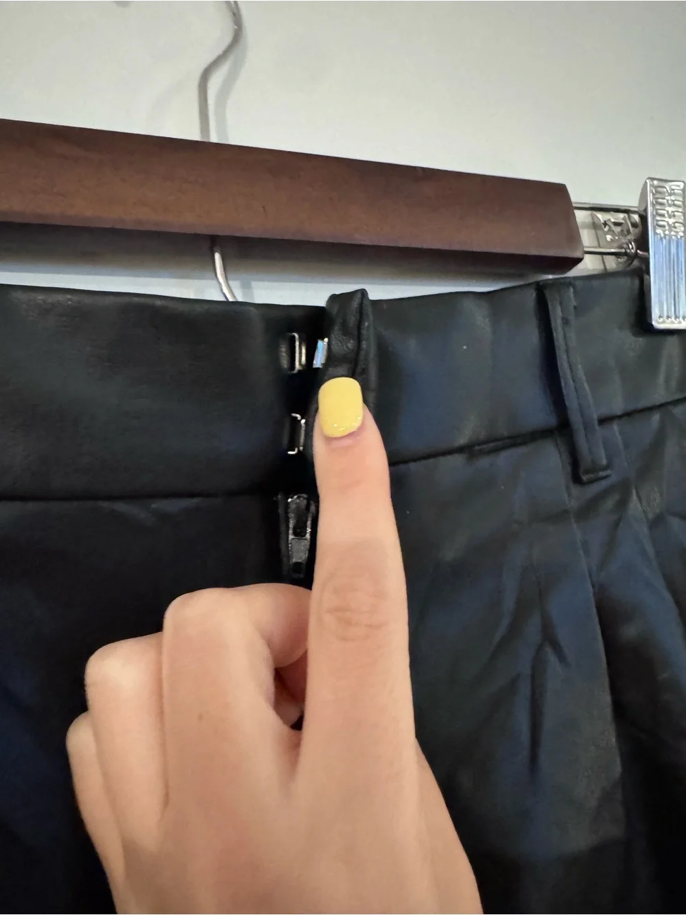 Zara Black High-Waist Faux Leather Shorts